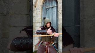 Stringing My Longbow 🏹 medieval longbow bowandarrow history [upl. by Elyrehc313]