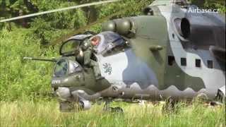 2x Mi24 Hind amp Mi171 landing in clearing [upl. by Ylrebme]