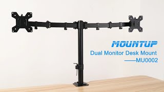 How to Install MOUNTUP Dual Monitor Desk Mount MU0002 [upl. by Krysta]