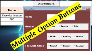 Excel VBA UserForm with Multiple Option Buttons  VBA Code for Option Buttons [upl. by Tatiana]