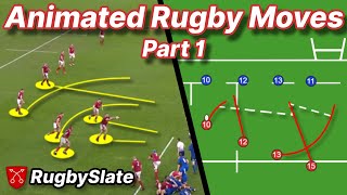 The BEST Rugby Moves Compilation  Animated Playbook  Part 1  RugbySlate [upl. by Eceinhoj]