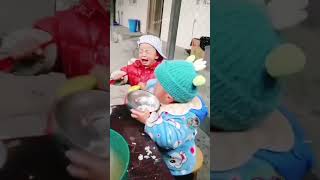 Snack Attack Funny Babies Snatching Food AdamAndElea [upl. by Oaht]