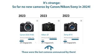 Its strange so far no new camera announcements by CanonNikonSony in 2024 [upl. by Aralc]