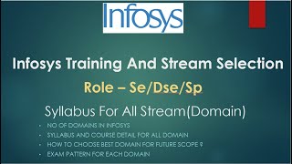 Infosys stream training  Domain selection  Syllabus of all stream  course detail  fresher job [upl. by Thirzi735]