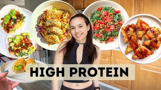 A Week of Realistic High Protein Meals Vegan [upl. by Ahsikar783]