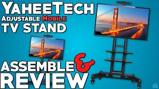 Yaheetech Adjustable Mobile TV Stand  Assemble and Review [upl. by Talbot]