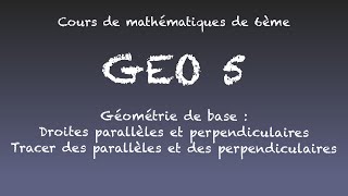 GEO5  géométrie de base  tracer des droites parallèles et perpendiculaires [upl. by Jamima]