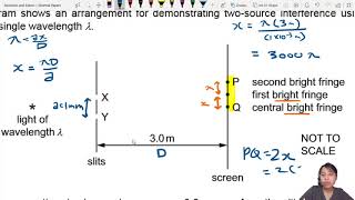 82c Ex1 MJ20 P12 Q29 Distance between Two Fringes  AS Superposition  CAIE A Level 9702 Physics [upl. by Saideman]