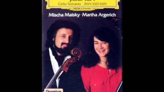 Argerich  Maisky Cello Sonata in D BWV 1028  Adagio Bach  DG 1985 [upl. by Nirhtak]