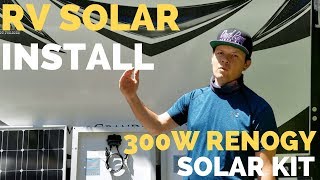 ☀️Renogy 300w Solar Kit Install  How to RV Full Time Tips [upl. by Nwahsd965]