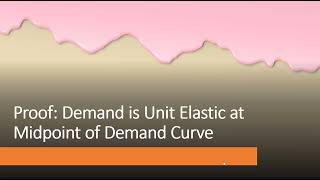 Proof Demand is Unit Elastic at Midpoint of Demand Curve [upl. by Berey609]