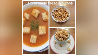 Homemade bread croutons aifrier amp oven methodshealthyrecipesbreadrecipes [upl. by Madda]