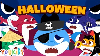 Baby Shark Halloween Song  TrickorTreat with Scary Whale  YouKids songs for Kids [upl. by Koa35]