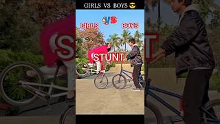 GIELS VS BOYS CYCLE STUNTZ 🔥👿 short video viral ❤️ [upl. by Leviralc]