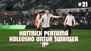 Koleosho Mendapatkan Hattrick Pertamanya Bersama Swansea City  Swansea City Career Mode Eps 21 [upl. by Dawkins]