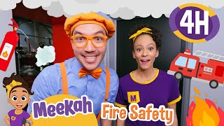 Blippi and Meekahs Fire Safety Exploration  4 HOURS OF MEEKAH  Educational Videos for Kids [upl. by Atinra]