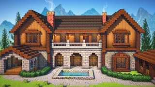 Minecraft How To Build A Wooden Mansion  Tutorial [upl. by Carleton]