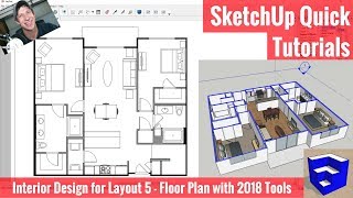 Creating a Floor Plan in Layout with SketchUp 2018s New Tools  Apartment for Layout Part 5 [upl. by Tnilc]