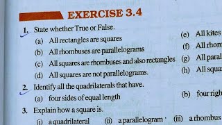 Class 8th maths l Exercise 34 l Chapter 3 l NCERT l Solution l understanding Quadrilateral [upl. by Royo]