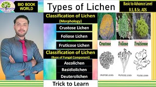 Types of Lichens  Classification of Lichen  Crustose lichen  Foliose  Fruticose  Trick to Learn [upl. by Weixel]