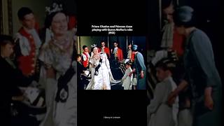 Prince Charles and Princess Anne playing with Queen Mothers robe britishmonarchy queenmother [upl. by Sherj]