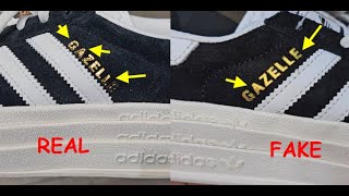 Real vs fake Adidas Gazelle bold shoes How to spot fake Adidas Gazelle sneakers [upl. by Veradis545]