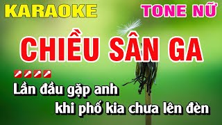 Karaoke Chiều Sân Ga Tone Nữ Nhạc Sống  Nguyễn Linh [upl. by Yebot]