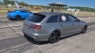 Audi RS6 Avant C7 with Milltek Straight Pipes REVS amp DRAG RACE [upl. by Annavaj]