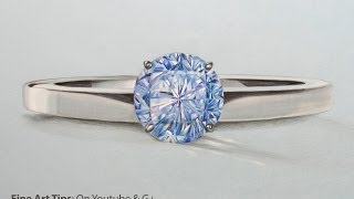 How to Draw a Blue Diamond Ring  Wie man einen blauen DiamantRing zeichnet [upl. by Ahcsap]