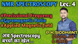 NMR Lec 4हिंदी precessional frequency Gyromagnetic ratio applied magnetic field CSIR UPSC [upl. by Ynamrej]