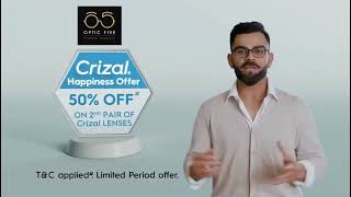 50 percent off on your second Crizal lenses at Optic Five Vellore [upl. by Nashom]