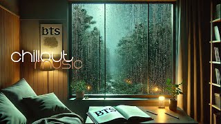 Rainy Night Lounge  BTS Playlist chill piano bts chillmusic relaxation whitenoise soundofrain [upl. by Potter275]