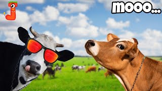 FUNNY COW DANCE 12│ Cow Song amp Cow Videos 2024  Cow dance mix  cow with sunglasses [upl. by Eicrad]