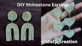 DIY Rhinestone Earrings ✨🤩 Part2  Mistycreation  Subscribe for more such videos 🥰 [upl. by Yelak798]