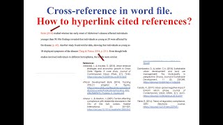 How to make Cross reference Hyperlink Citation in word and pdf file [upl. by Marquet]