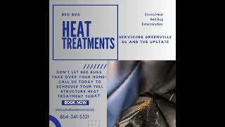 Bed Bug Heat Treatments in Greenville SC bedbugservice bedbuginfestation [upl. by Sdlonyer]