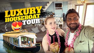 Staying at Luxurious Houseboat in Alleppey😍 Kerala Must Visit [upl. by Narine]