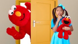 Wendy Pretend Play Hide and Seek with Giant Elmo Toy for Kids [upl. by Eulalie]