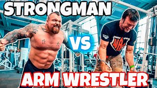 Strongman VS Arm wrestler Ft Devon Larratt [upl. by Zetnas936]