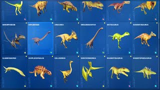 Jurassic World Evolution 2  ALL ORIGINAL DINOSAURS LIST [upl. by Aecila]