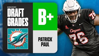 2024 NFL Draft Grades Dolphins select Patrick Paul No 55 Overall  CBS Sports [upl. by Yrahca]