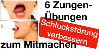 6 ZUNGENÜbungen SCHLUCKSTÖRUNG verbessern Übungshinweise DysphagieTherapie Zunge stärken [upl. by Trudey]