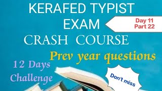 KERAFED TYPIST CRASH COURSE  PREVIOUS QUESTIONS amp ANSWERS kerafed typist exam materingedutech [upl. by Zorina]