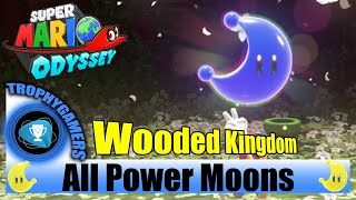 Super Mario Odyssey All Power Moon Locations Wooded Kingdom  No commentary [upl. by Aleahc841]