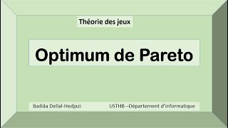 Optimum de Pareto [upl. by Richards]