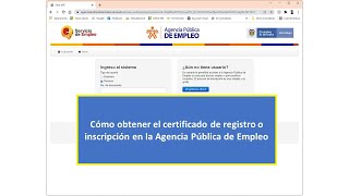 Cómo descargar el certificado de registro de la agencia pública de empleo SENA [upl. by Esinrahs]