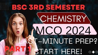 Bsc 3rd semester chemistry important objective question BSC 3rd sem chemistry mcq [upl. by Anitnegra]