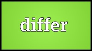 Differ Meaning [upl. by Loree]