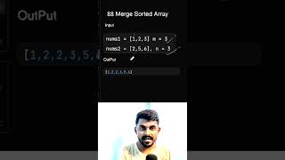 Merge sorted Array shorts leetcode dsa [upl. by Harrod]