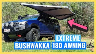 BUSHWAKKA EXTREME 180 AWNING  Timed Setup Pack down etc  Full Trip Ready Review [upl. by Aerbma296]